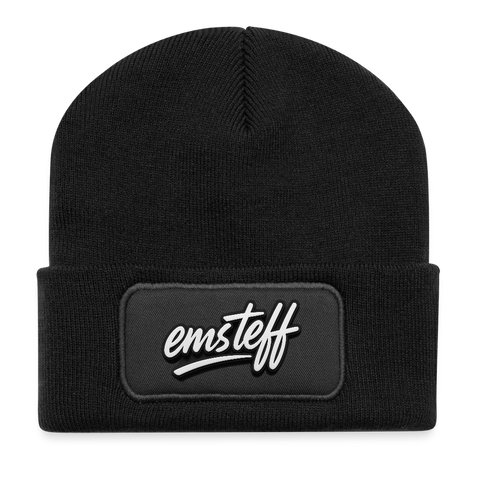 Patch Beanie - Schwarz